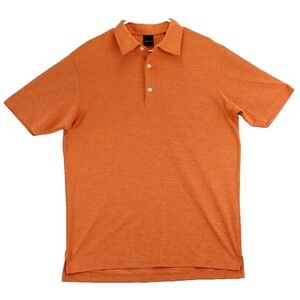 DUNNING GOLF Men's Orange Heathered Polo Shirt Short Sleeve Size‎ L